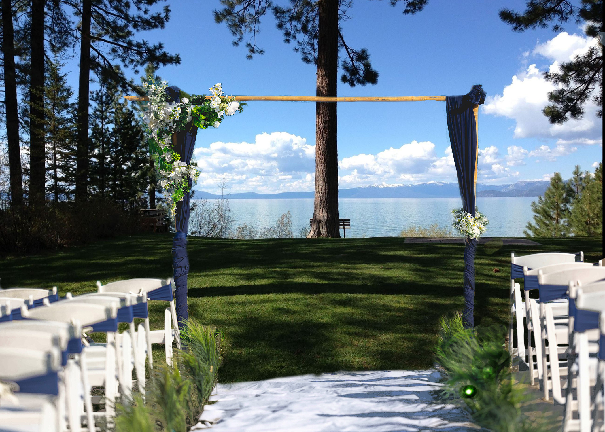 bamboo arch regan Complete wedding package Lake Tahoe Venue